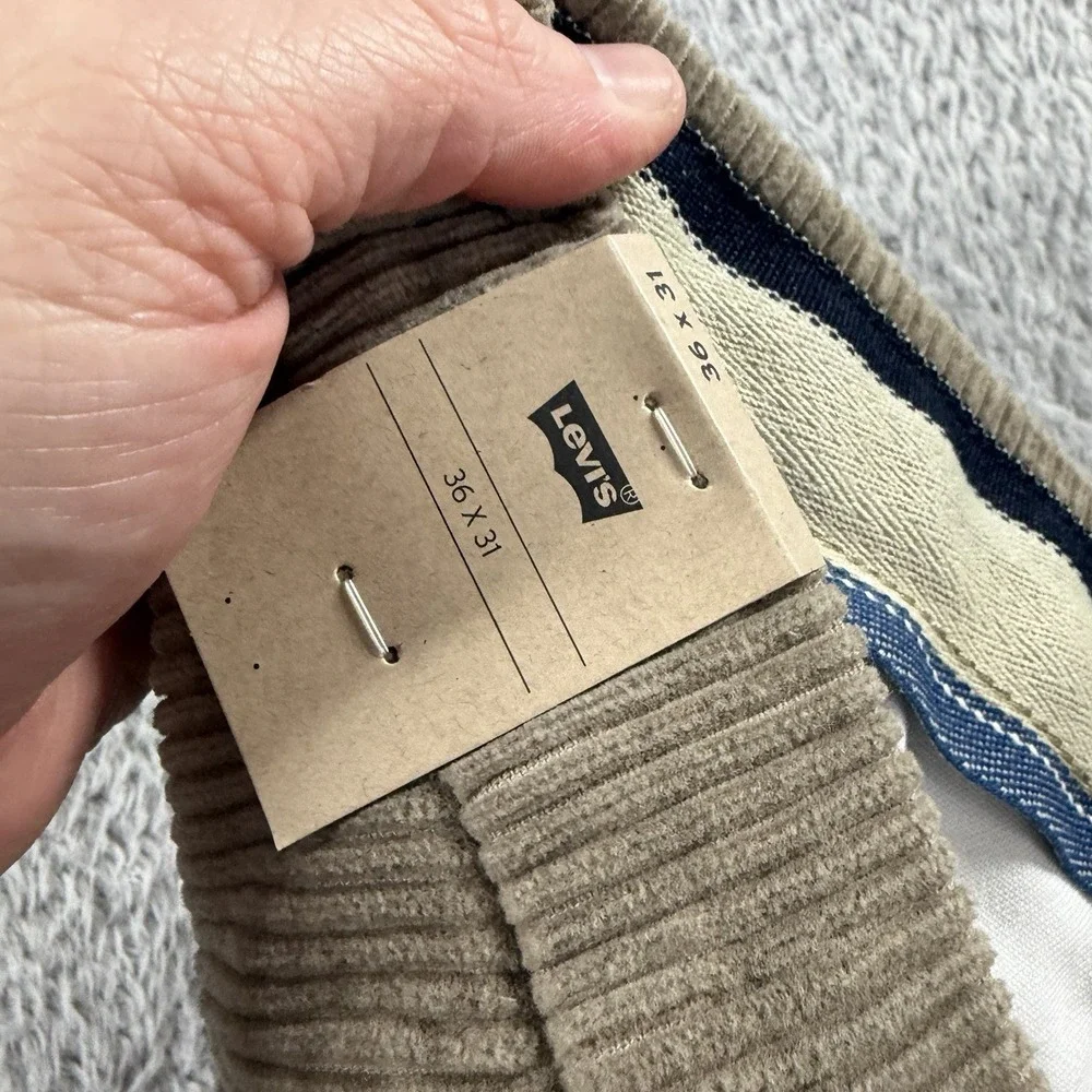 Levi's XX Chino Corduroy Pants Authentic Straight 36x31 Tan Brown NWT